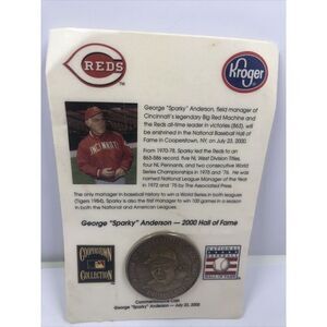 Cincinnati Reds George “ Sparky” Anderson Kroger 2000 HOF Commemorative Coin